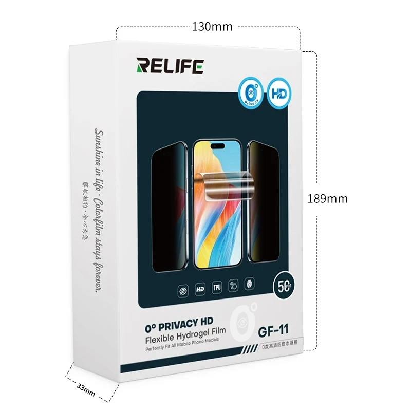 

RELIFE GF-11 0-angle HD Privacy Hydrogel Film No angle adjustment required—simply cut and apply without pre-alignment.