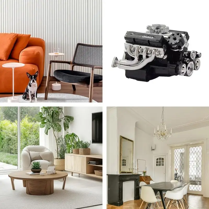 Kit de construcción de motor, juguete creativo de resina artesanal, adorno de escritorio para exhibición, hogar, garaje, cumpleaños, aula educativa