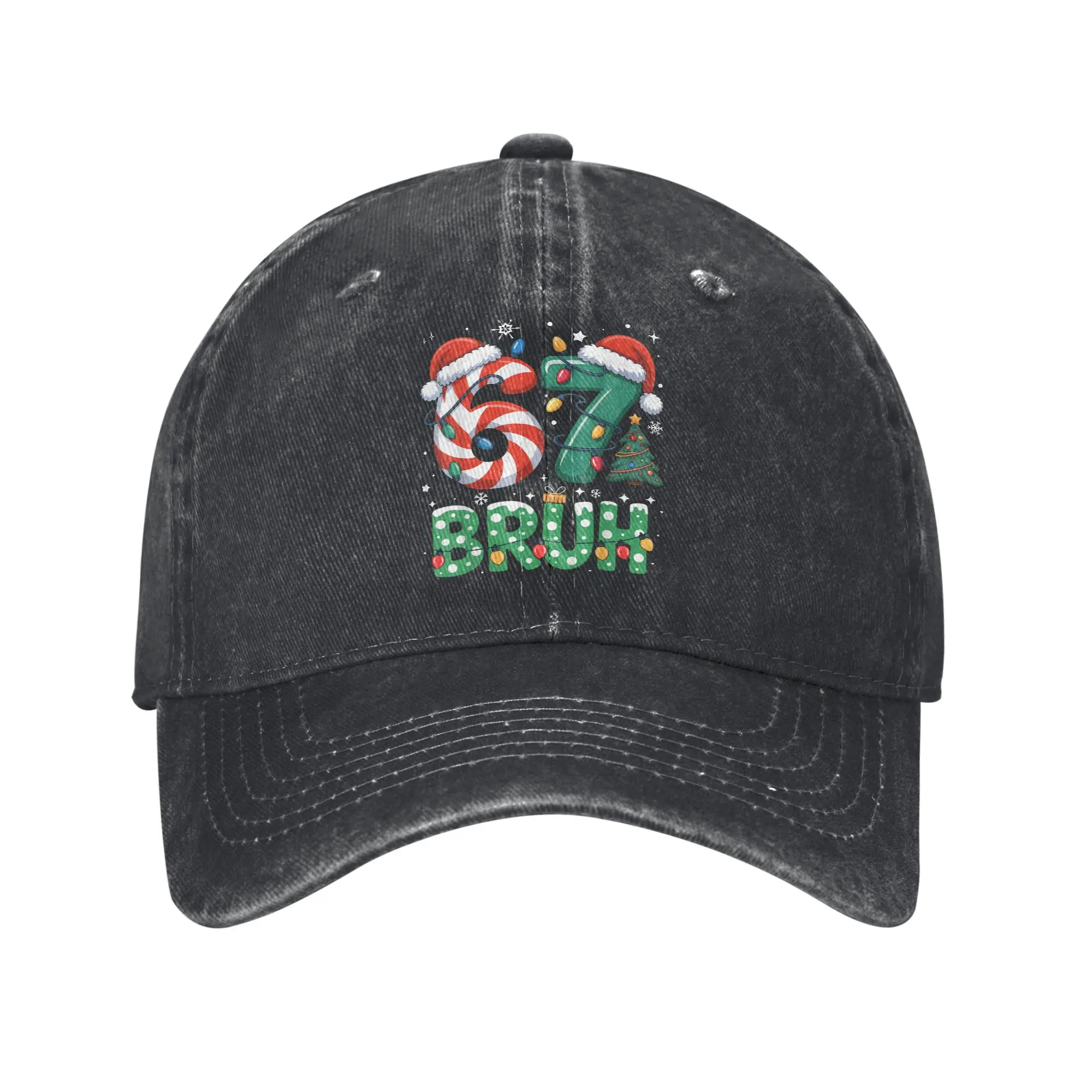67 Christmas Santa Six Seven Christmas Casual Baseball Cap  Kpop Rock Trucker Hat Summer Adjustable Female Male Snapback Cap