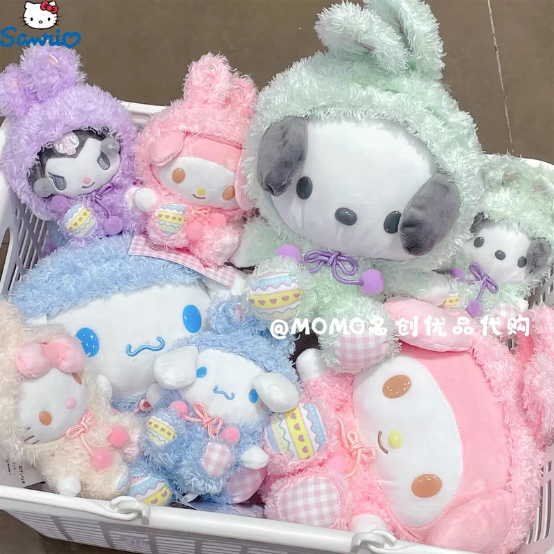 

Sanrio Пасхальная серия Kawaii Плюшевые игрушки Kuromi Cinnamoroll My Melody Hello Kitty Подушка Мягкие плюшевые куклы подарок на день рождения