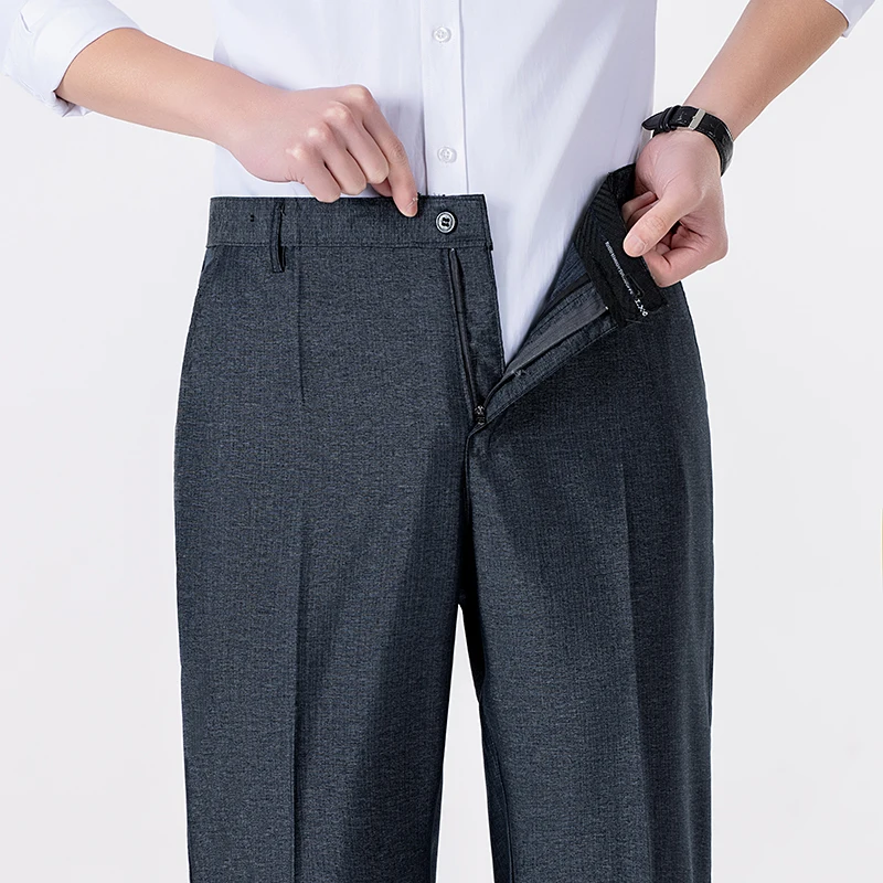 High Quality Men's Suit Pants Brand Classic Summer Spring Pants High Waist Autumn Trousers Business Casual Formal Dress Pants