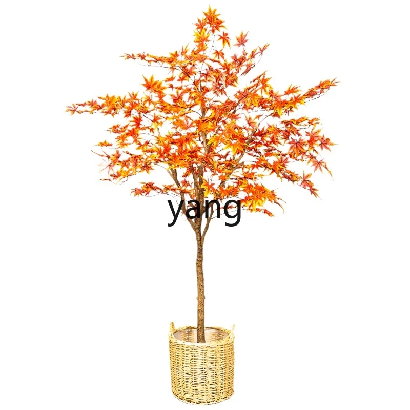 LMM Large Simulation Maple Maple Leaf Potted Plant Fake Trees Greenery Room Interior Decoration
