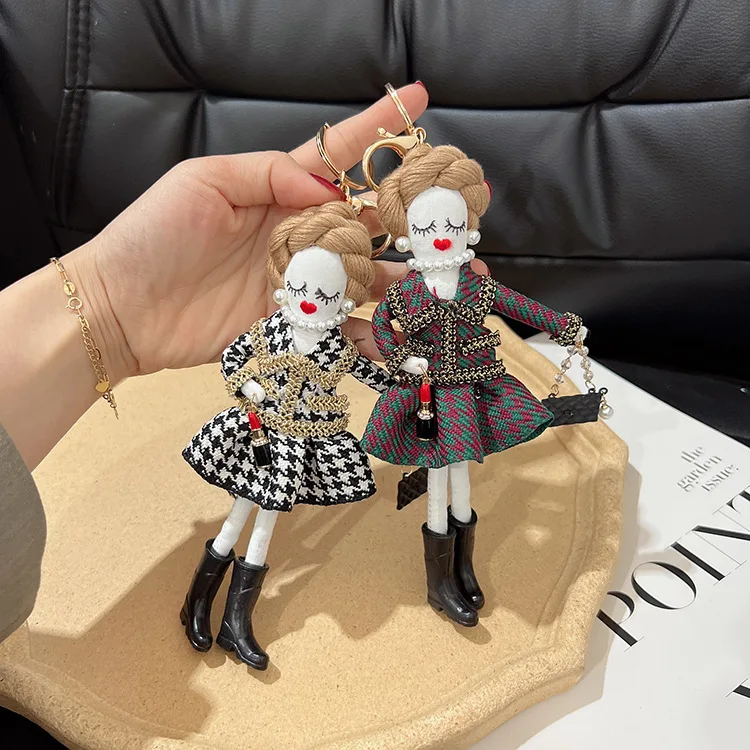 Luxury Real Mink Fur Keychain Bag Pompom Bag Charm KeyRing  Car Jewelry Pendant Girlfriend Gift Luxury Keychain Charm Keychain