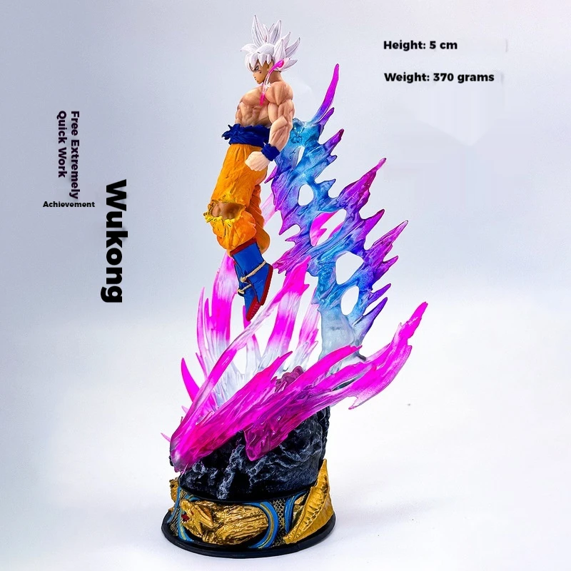 Dragon Ball Anime Periphery Free Ultimate Intent Gong Sun Wukong White Hair Saiyan Model Handmade Anime Trendy Play Ornament