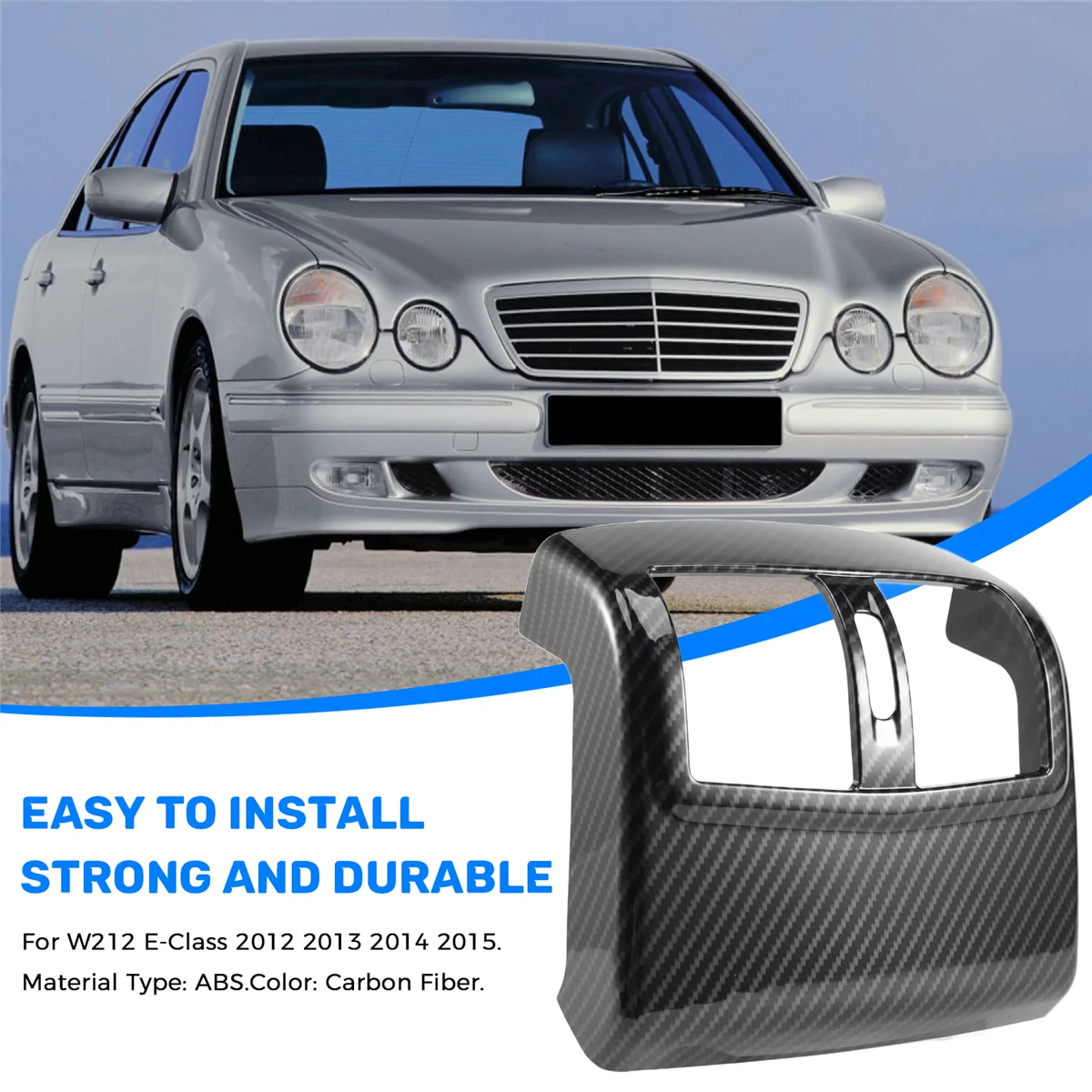 ABS 탄소 섬유 후면 에어컨 배출구 벤트 커버 트림 스티커, 메르세데스 벤츠 W212 E 클래스 2012-2015 액세서리