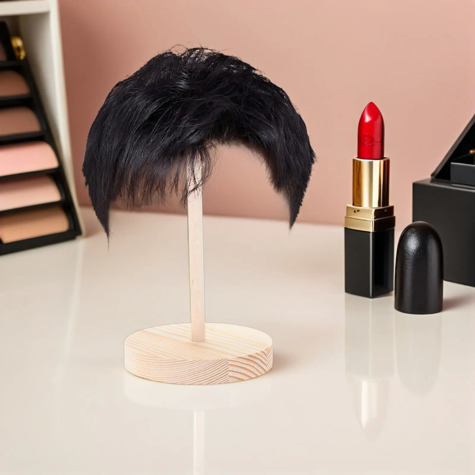 

Деревянная мини-подставка для наращенных волос, устойчивый держатель для укладки и хранения, органайзер для домашней фотосъемки, подставка для париков