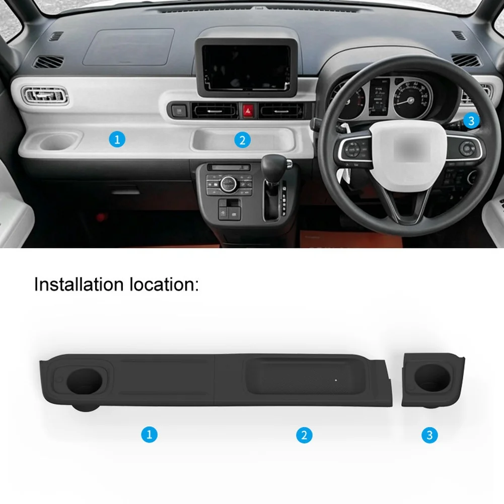 Black Silicone Dashboard Mat Anti Noise Dashboard Pad Car Console Organizer Long-lasting Silicone Material Easy To Clean Design