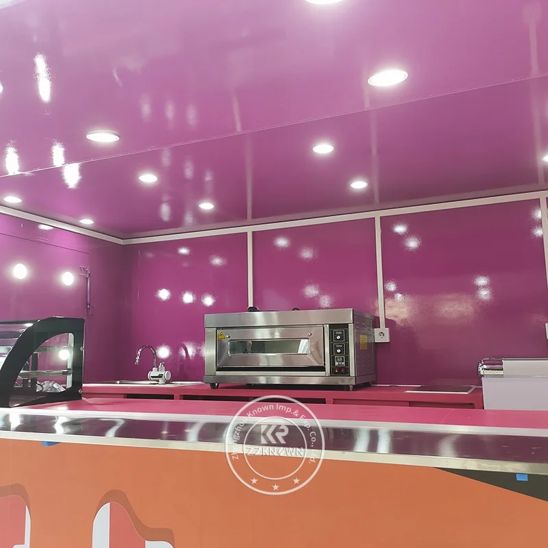 

Custom Size Mobile Snack Food Truck Hot Dog Fast Food Truck Trailer With Catering Full Restaurant Kitchen Equipment