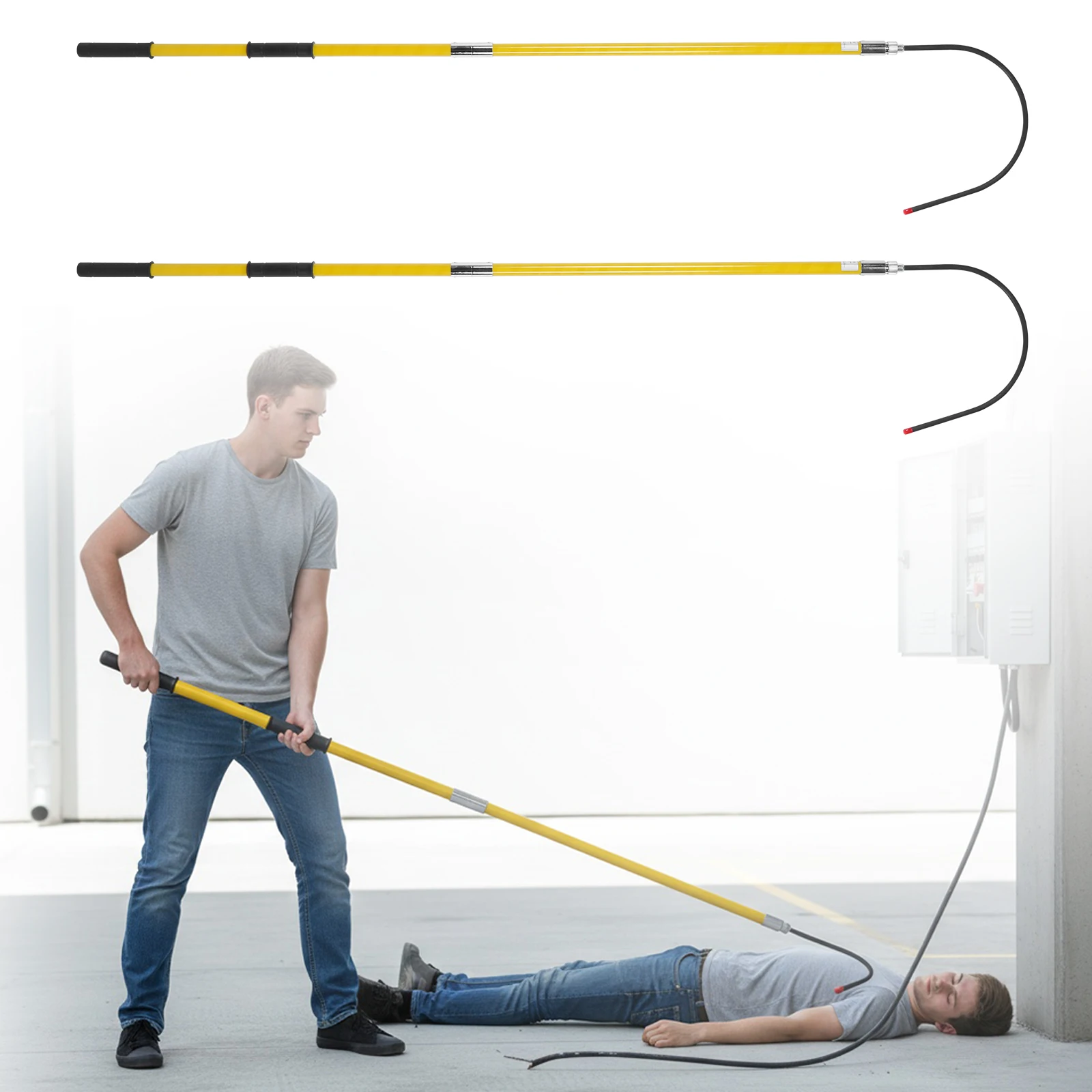 

2pcs 110kV Emergency Rescue Pole 6.5ft/9.8ft 20inch Opening with Non-Slip Handle​​ for Firefighters & Linemen