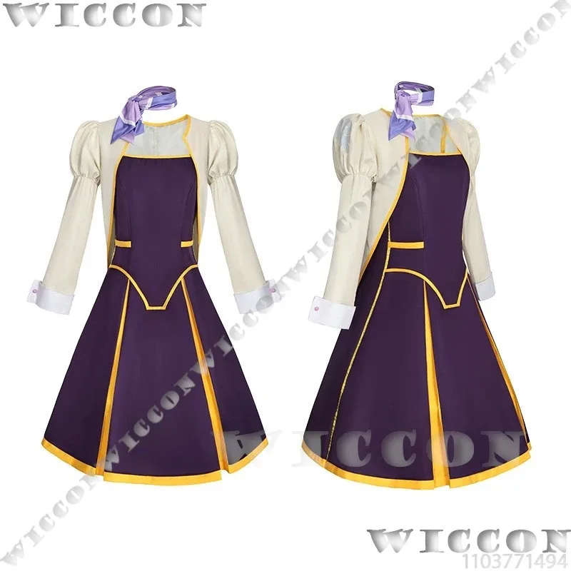 

asdh8@Yachiyo Apocalypse Hotel Anime Coaplay Purple Dress Lolita White Coat Scarf Pink Wig Girl Woman Outfit Halloween Cos Custo