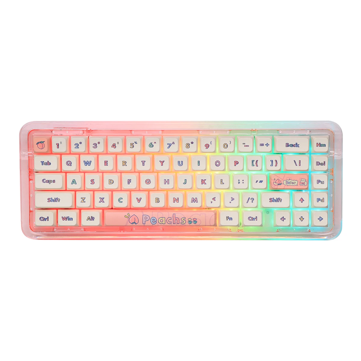 

B67 Three Mode Mechanical Keyboard RGB Hot-swappable Keyboard With Transparent MDA High Sublimation Keycap For Gaming Office