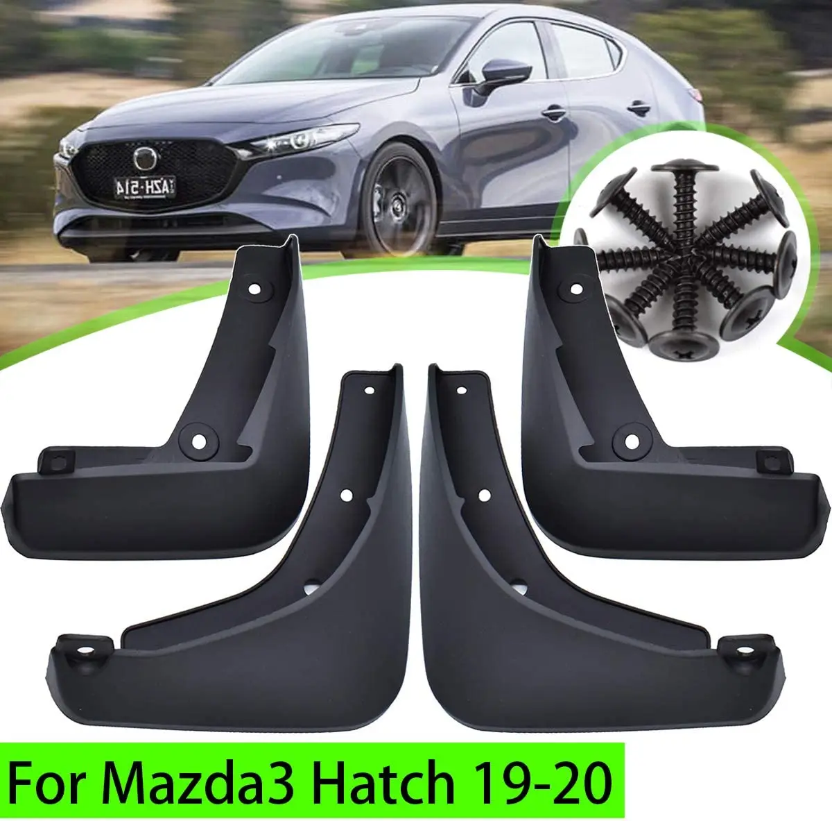 4pcs/Set Mudflaps For Mazda 3 Mazda3 BP 2019- 2024 Hatchback Hatch Mud Flaps Splash Guards Mudguards Mud Flap Front Rear Fender