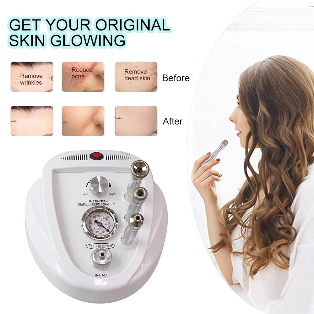 New Diamond Microdermabrasion Machine Facial Peeling Blackheads Removal Anti aging 3 in 1 Professional Anti-wrinkle Machine