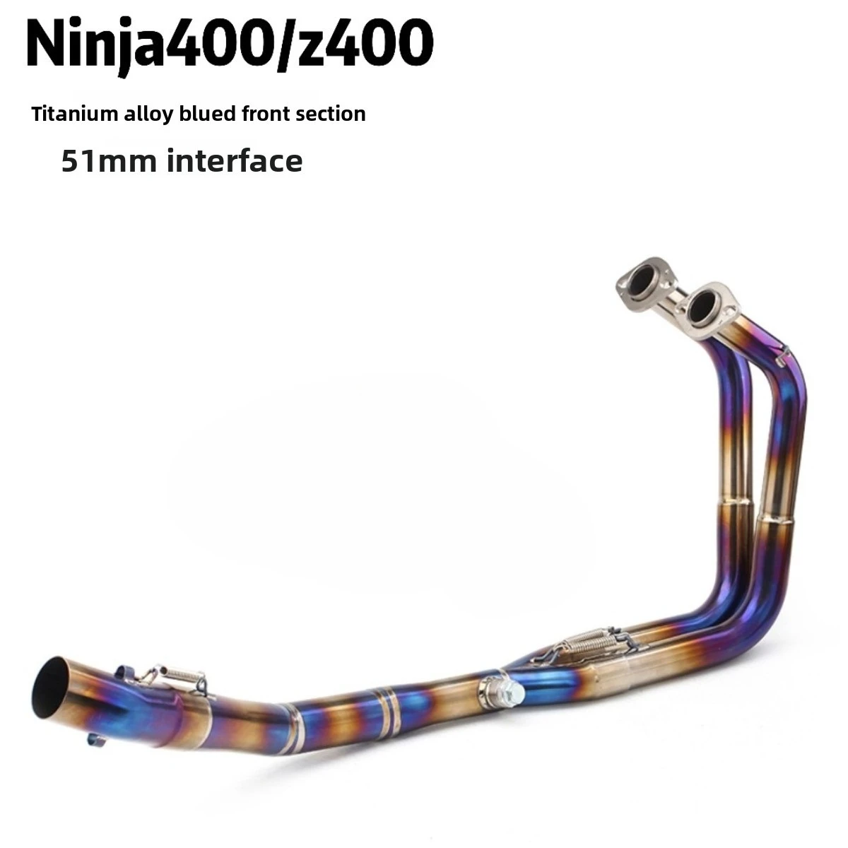 Suitable for Ninja250 300 400 Middle Z250Z300 Titanium Alloy Front Modified Exhaust Pipe