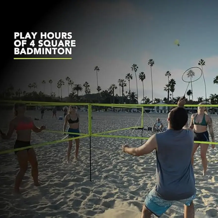 4 Square Volleyball Badminton Pickleball Combo Set with Accessories - Multiple Styles