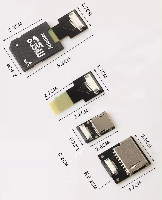 Câmera Navegação TF Memory Card Extension Cable, SD External Converter Card Reader