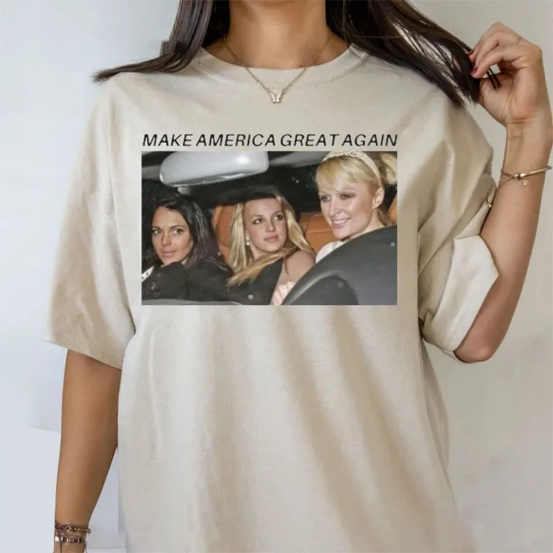 New Style Summer Casual Tops T Shirt Britney Make America Great Again Tees Fashion T Shirt Unsiex Funny Trip T-shirts Streetwear