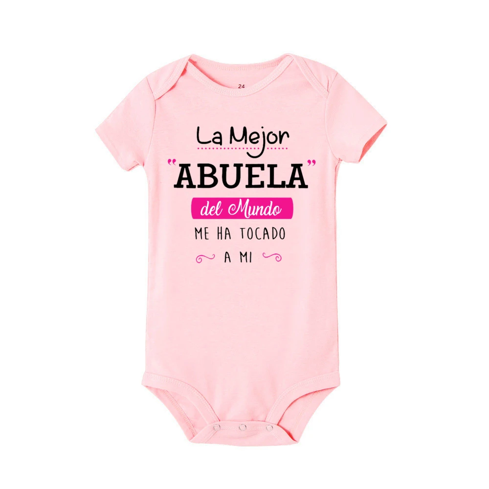 Body con estampado de la mejor abuela del mundo para recién nacido, Pelele de verano para bebé, mono de manga corta para niño pequeño, traje infantil