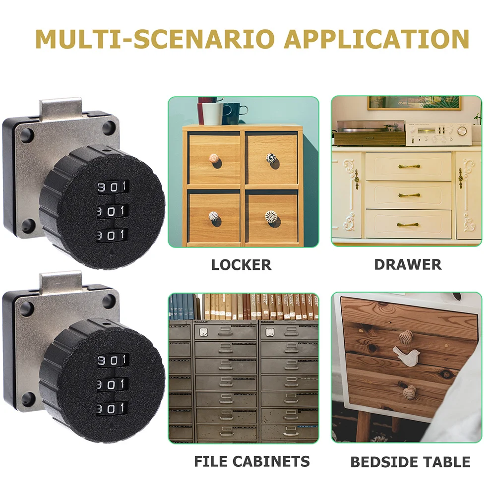 

2Pcs Zinc Alloy Combination Lock for Drawer Cabinet Mailbox Suite Door Locker Password Lock File Locking Bar