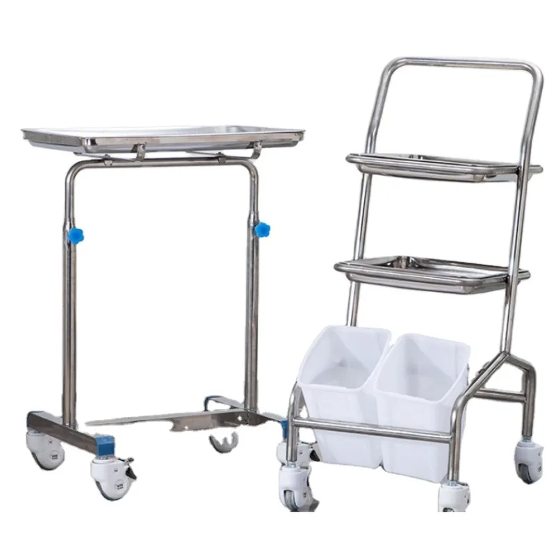 Hospital Stainless Steel Trolley Medical Trolley Medical Device Cart S/M/L Freight Can Be Consulted