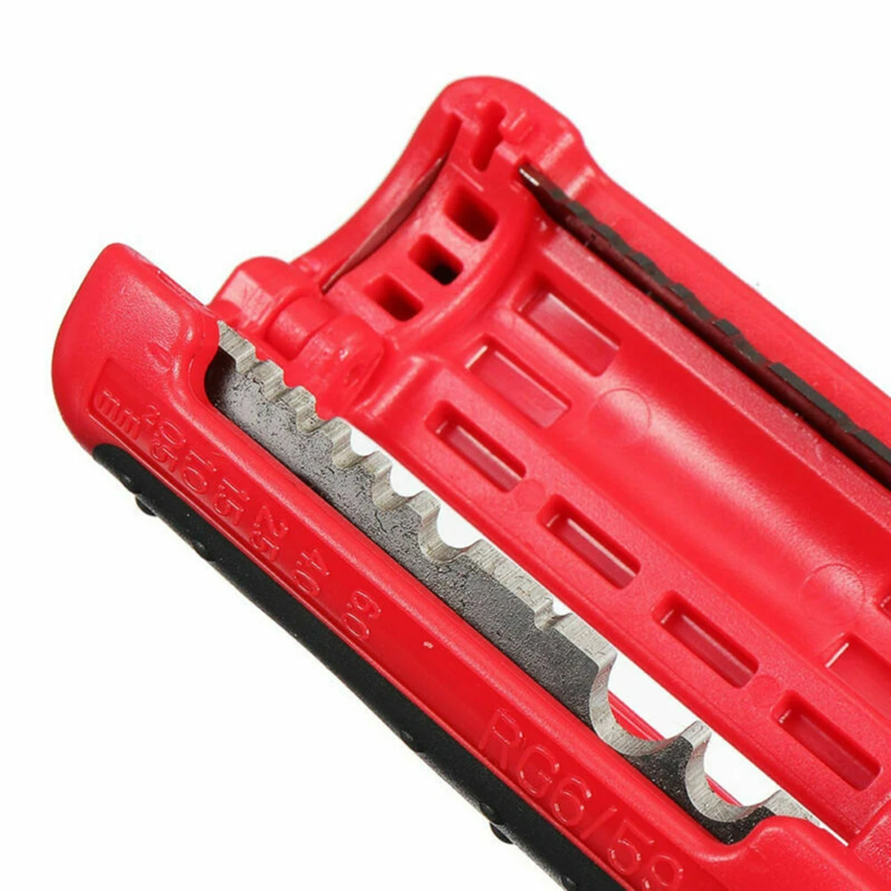Cable Stripping Hand Tool Multifunction Coaxial Cable Wire Stripper Cutters With Self -opening Spring Security Locking Device