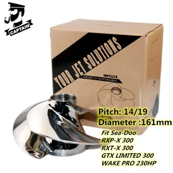 Capitão SXX-14/19 Fit Seadoo Jet Ski Impulsor RXP-X 300 RXT-X 300 GTX LIMITED 300 WAKE PRO 230HP 161mm 3 lâminas Polidas