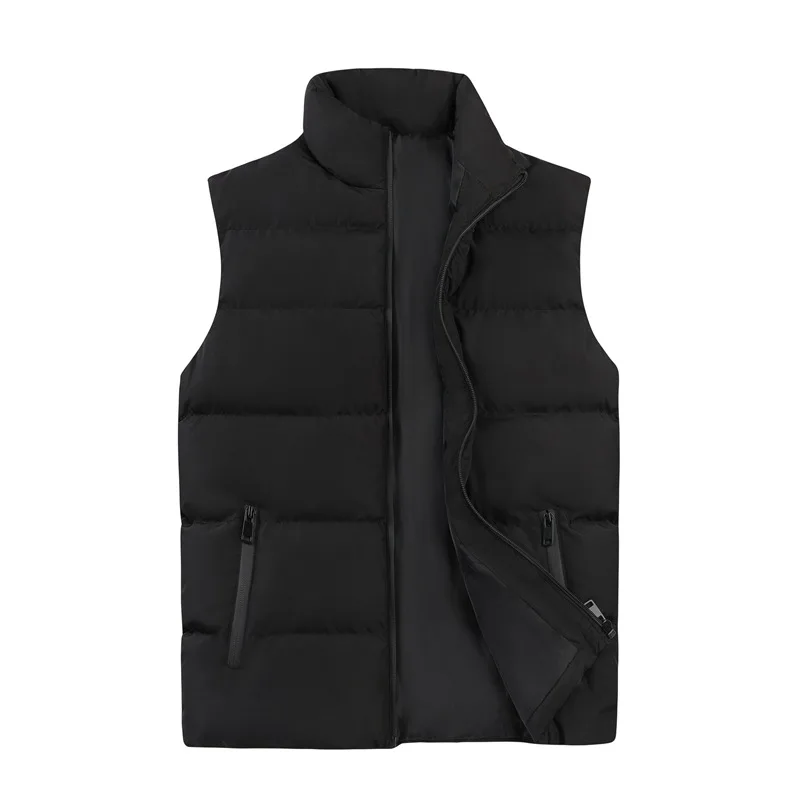 

Autumn Winter Casual Vest For Man Loose Plus Size Stand Collar Padded Waistcoat Lightweight Warm Sleeveless Down Cotton Vest