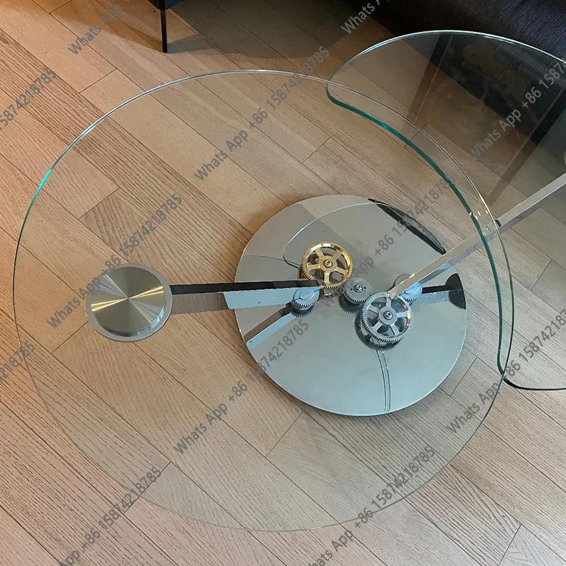 Zx Modern Minimalist Creative Mechanical Coffee Table Living Room Rotatable Household Italian Minimalist Stainless Steel Tea Tab