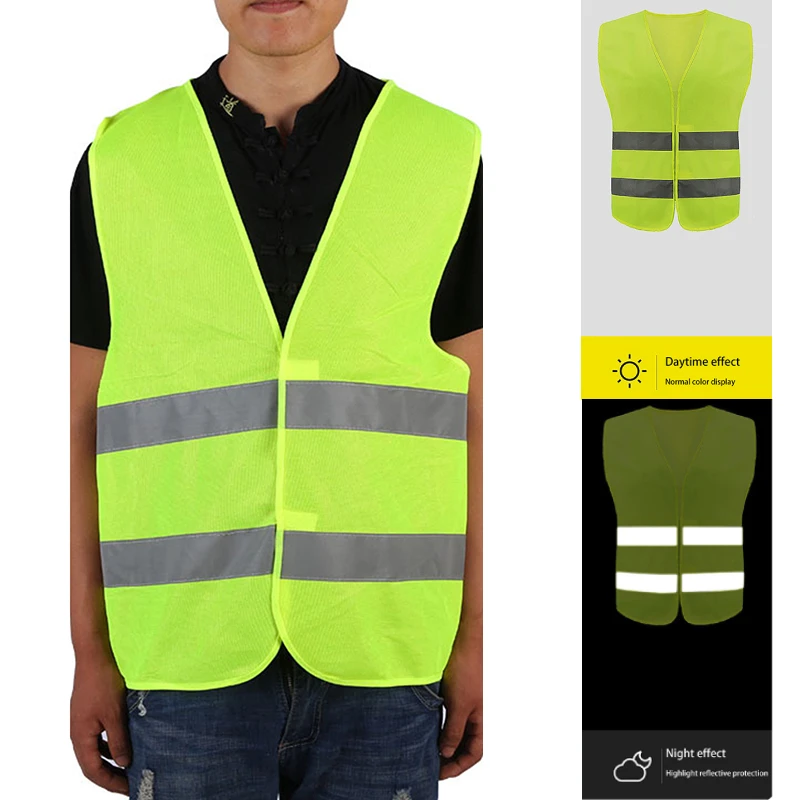Construction Work Safety Vest with Reflective Strip for High Visibility