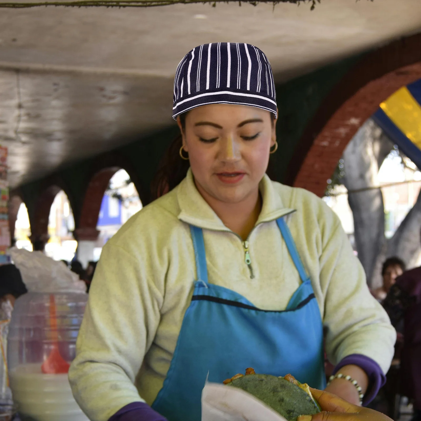 Chapeaux de Chef unisexes réglables, 2 pièces, chapeau de cuisine pour Restaurant, café, boulangerie, gril, uniforme, chapeau en tissu léger
