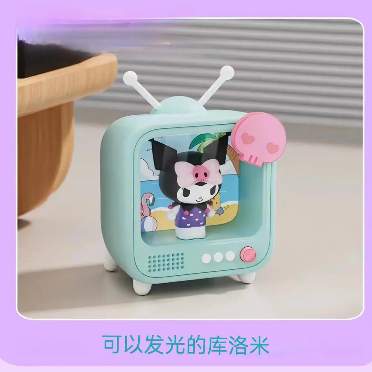 Kawaii Sanrio Charakter TV Kanal Serie Leuchtende Nachtlicht Spielzeug Anime Kuromi Cinnamoroll HelloKitty Mädchen Desktop Ornamente
