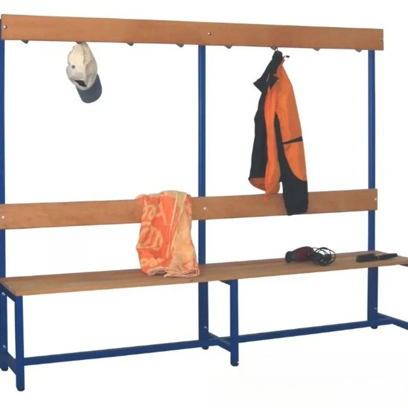 

Gym lockers, display racks with hooks, clothing floor shelves