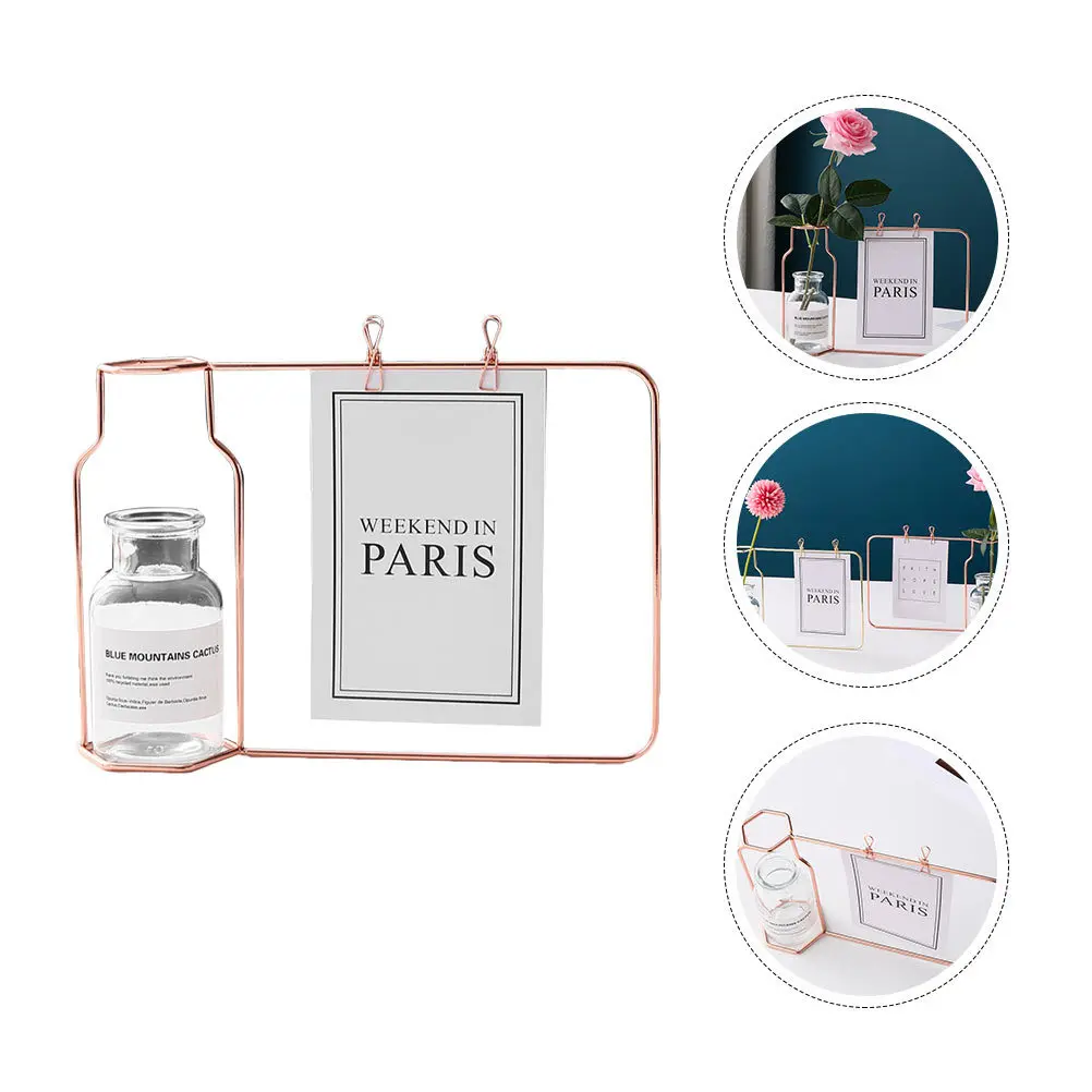 

1Pcs Creative Nordic Style Glass Flower Vase Photo Frame Desktop Water Planting Container Decor Glass Vase Desktop Decor