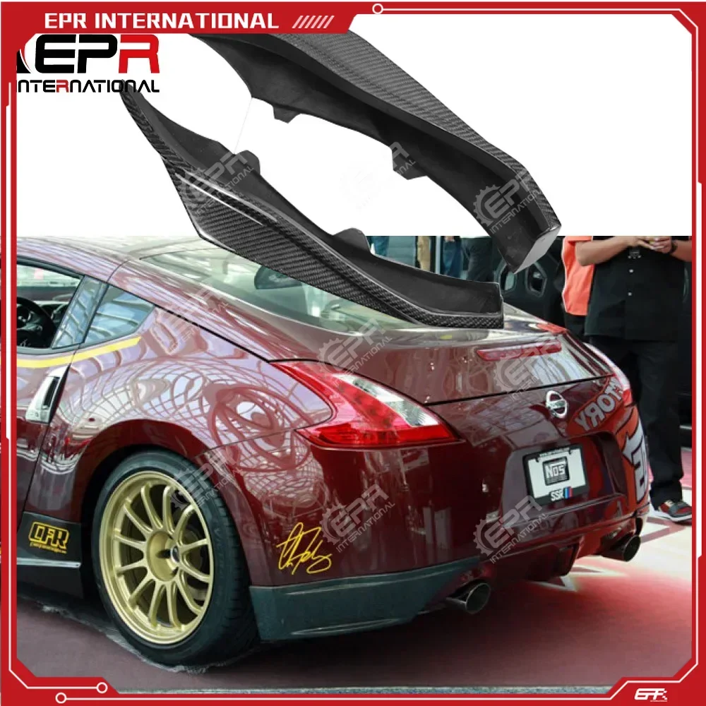 Para Nissan Z34 370Z fibra de carbono parachoques trasero Spat acabado brillante divisor agregar en fibra Drift Racing extensión Trim Body Kit parte