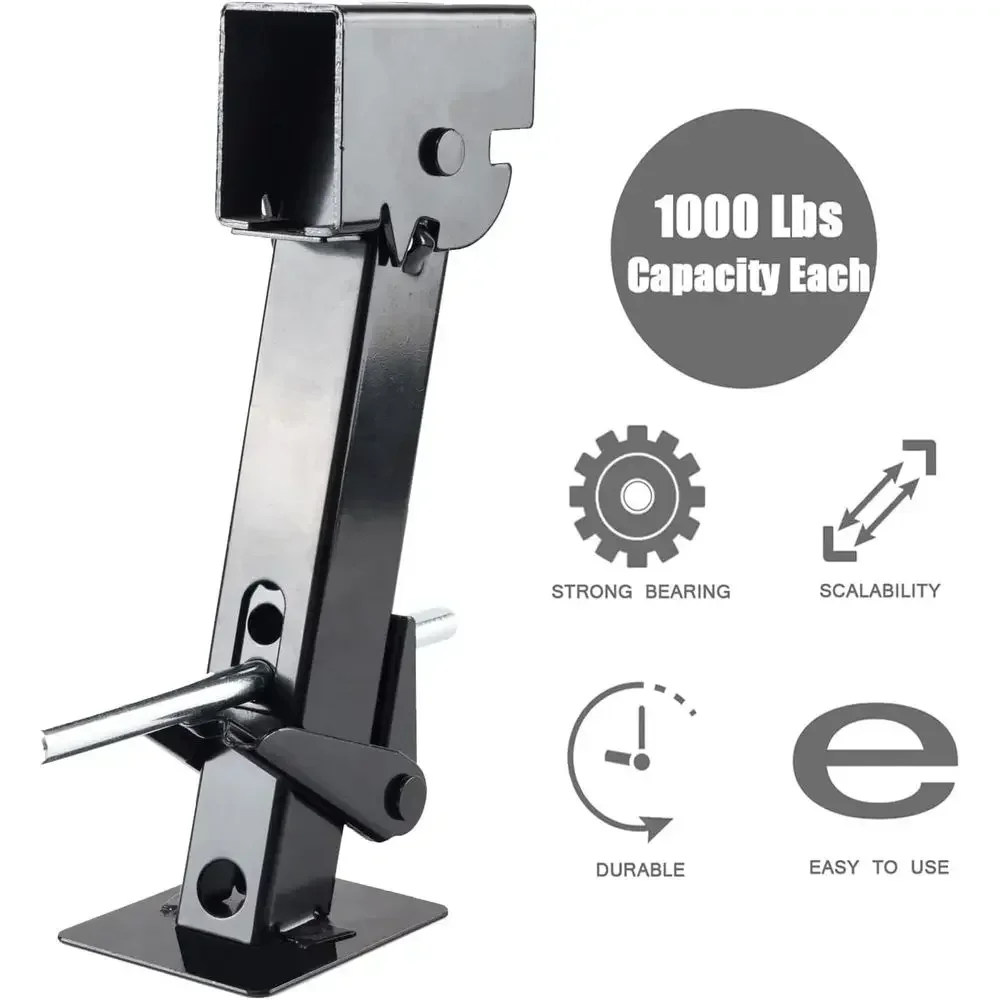 Set of 2 Trailer Stabilizer Leveling Jacks Folding Telescoping Legs for Travel RV Camper - 1000lbs Capacity Each