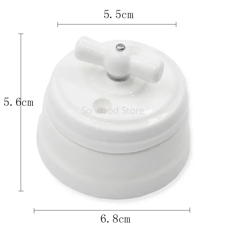 Set Home Improvement European Ceramic Knob Switch EU Socket Wall Lamp Switch Outlet 110V-250V