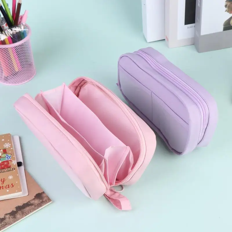 Large Capacity Pencil Case Multi Layer Pencil Bag Transparent Pocket Stationery Storage Pouch Makeup Organizer For Students Gif