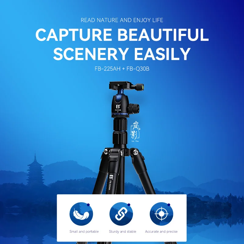 FB Video Camcorder Tripod Microslr Camera Stand Travel Portable Photography Video Adjustable Aluminum Alloy Tripod with Head Set