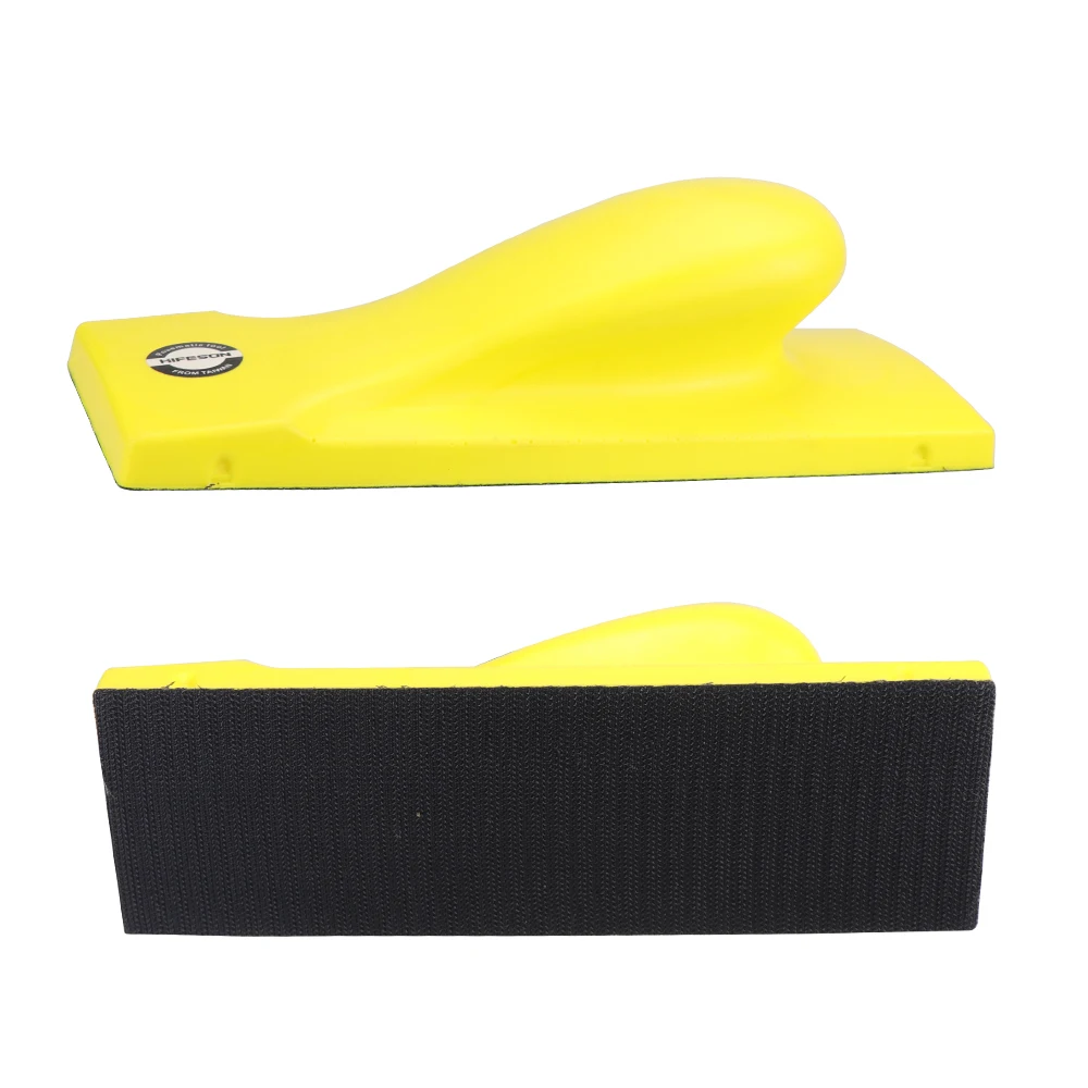 HIFESON Square Manual Sanding Disc Holder Sandpaper Backing 70*198mm Mini Handheld Sander Polishing Pad Hand Grinding Block