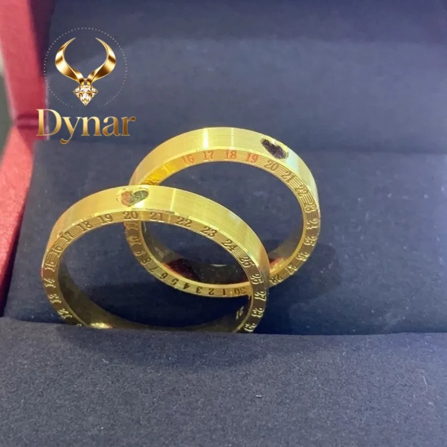 Dynar Jewelry  9999 24K real goldING series Love you lifetime love clock ring couple ring Male ring index finger ring female gol