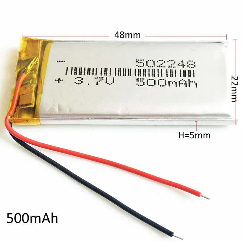 wholesale 10 pcs 3.7V 500mAh lipo Rechargeable battery for mouse beauty device locator 502248 with plug