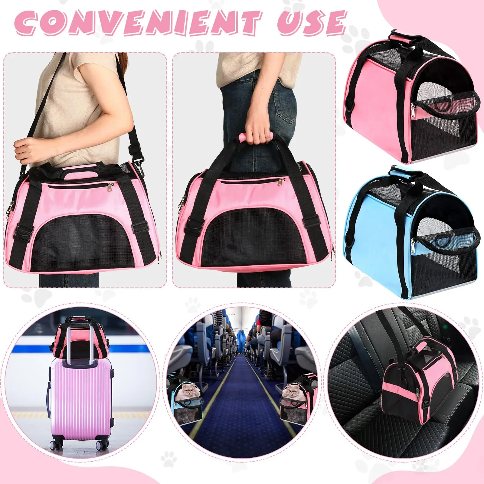 Cat Bags Portable Dog Carrier Bag Mesh Breathable Carrier Bags for Small Dogs Foldable Cats Handbag Travel Pet Bag Transport Bag