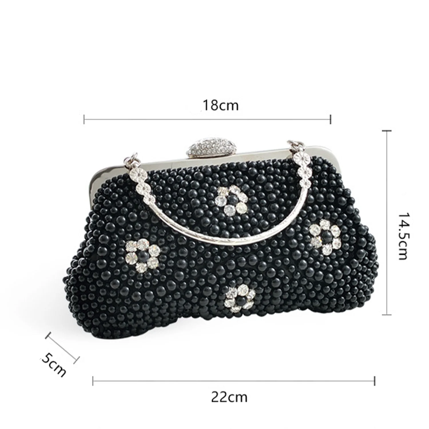Formal Diamond Pearl Adornments Ladies Clutch Bags One Shoulder Handbag Wedding Bridal Prom Evening Party Bling Purse Cross Body