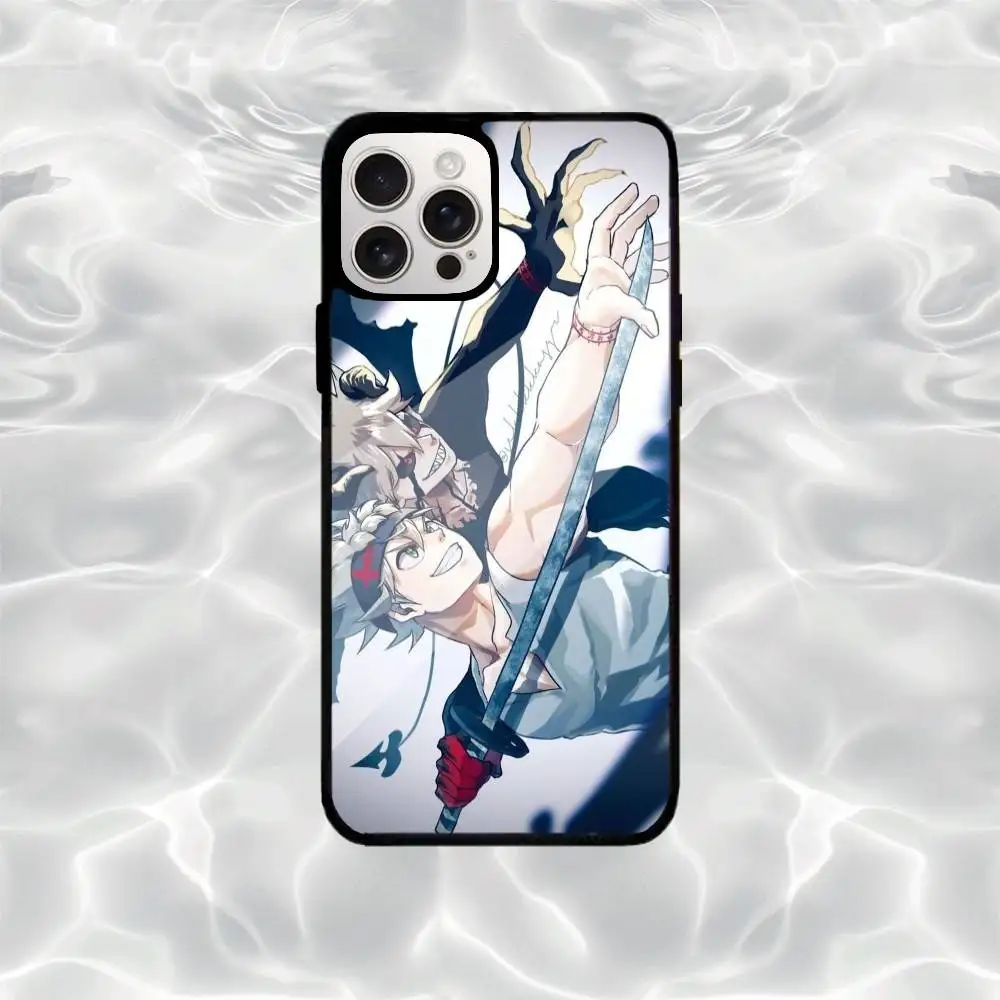 حافظة هاتف A-Asta باللون الأسود البرسيم لهاتف iPhone17,16,15,14,13,12,11 Plus، Pro Max غطاء حماية أسود ناعم