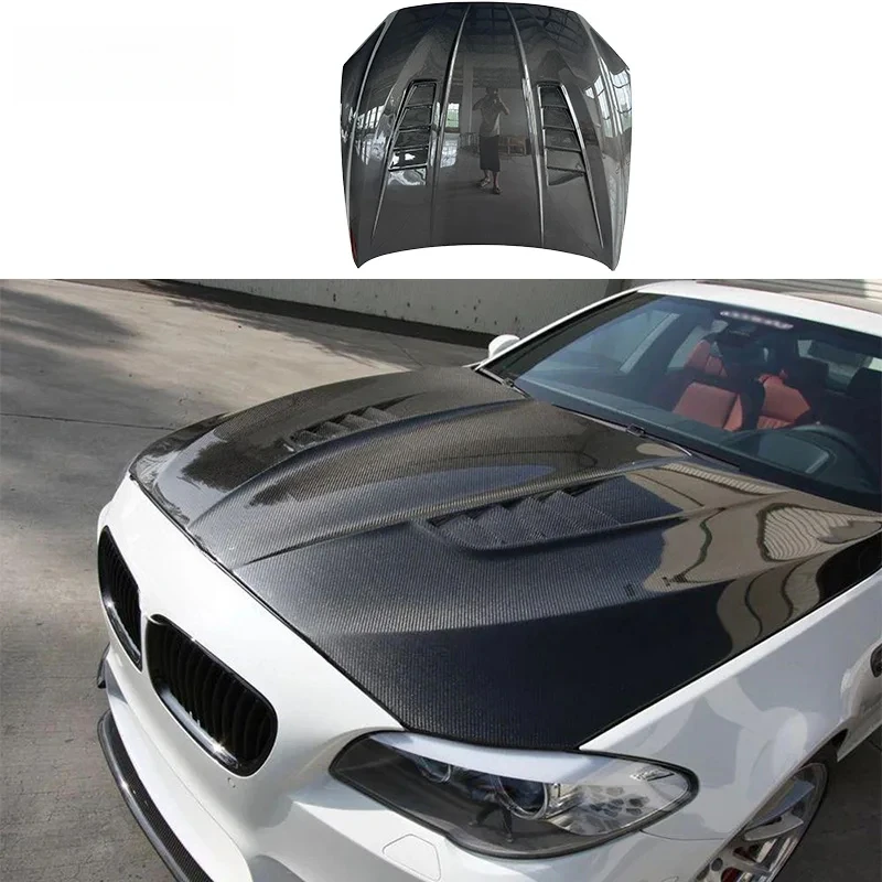 For F10 F18 DTM Style Thickened Carbon Fiber Engine Hood Bonnet 5 Series F10 F18