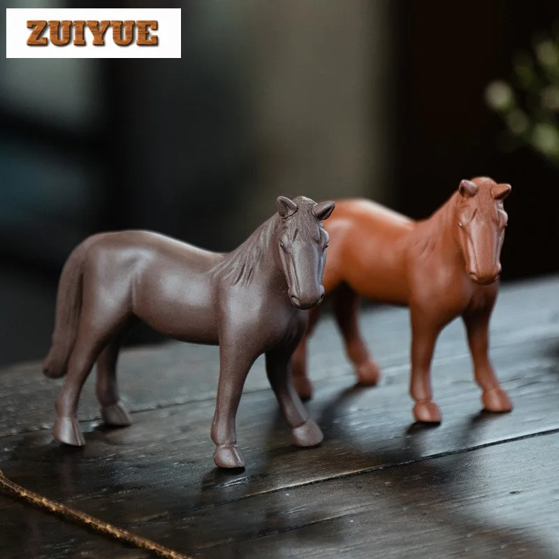 

Двенадцать знаков зодиака Ma Фиолетовая глина Животные Лошадь Чай Домашнее животное Антикварные чайные игры Чайная фигурка Игровые игрушки Чайная статуя Цзыша Украшения