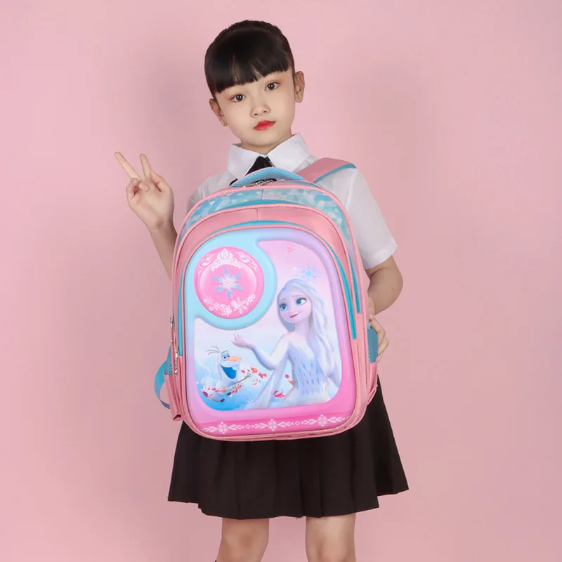 Disney Frozen School Bag For Boys Girls Grade 1-3 Primary Student Shoulder Orthopedic Backpack Elsa Anna Spider Man Mochila