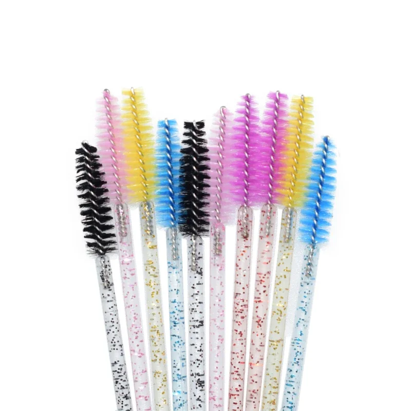 Descartável Crystal Eyelashes Brush Comb, Eye Lashes Extension, Mascara Brushes, Maquiagem, Ferramenta de Beleza Profissional, 50pcs por saco