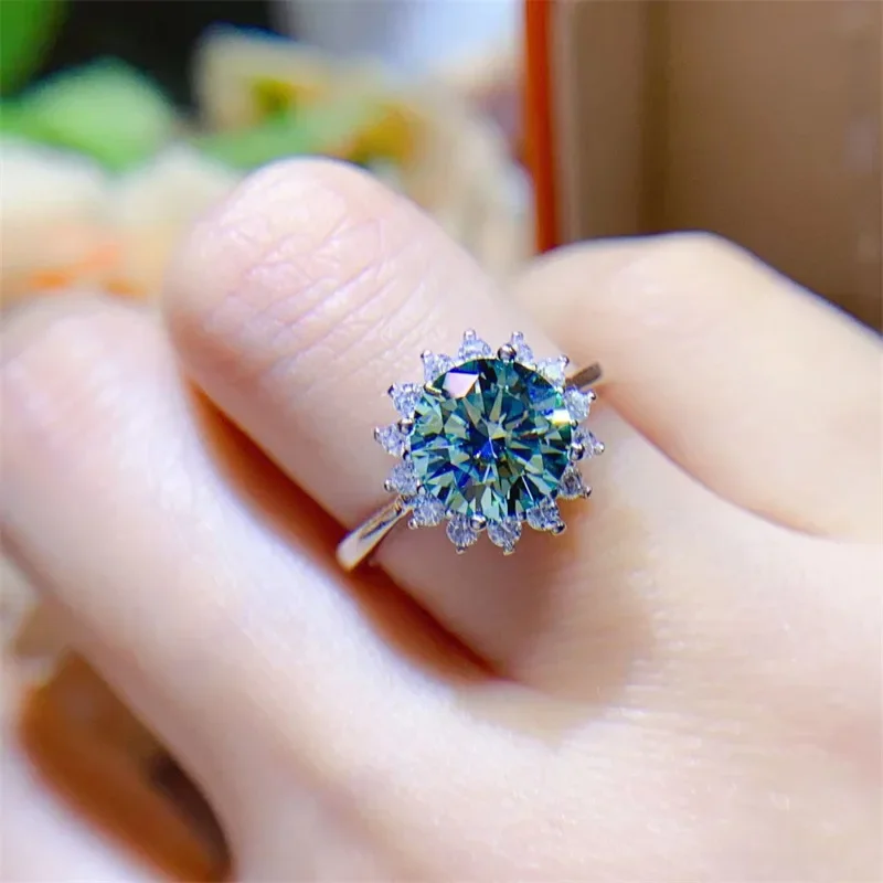 Sacegems 6ct Moissanite Sieraden Set 925Sterling Zilveren Ring Oorbellen Ketting 3 Delige Set Fijne Sieraden Bruiloft Bruiloft Sets