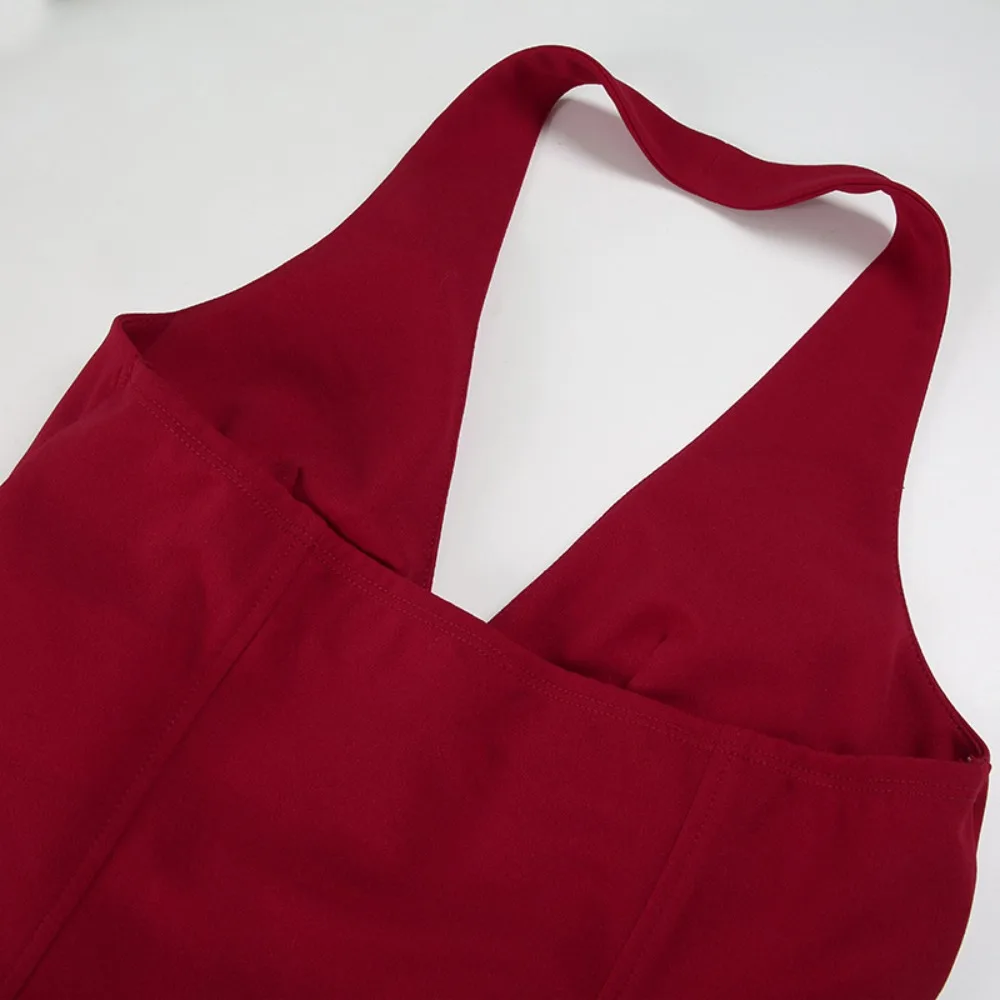 عميق الخامس الرقبة بلا أكمام المحاصيل الأعلى ربط حزام الخصر الكورية Ins Y2K الرسن سترة علوية سليم صالح شيك المرأة بروتيل الرقص #1